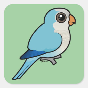 Blauwe Quaker Vierkante Sticker