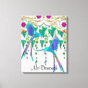 Blauwe Quetzal Vogel Canvas Afdruk