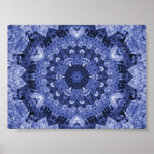 blauwe quilt afdruk poster