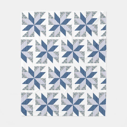 Blauwe quilt Style Drow Fleece Deken (Voorkant)