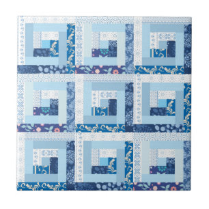Blauwe Quilt Tegeltje