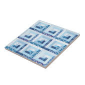 Blauwe Quilt Tegeltje (Zijkant)