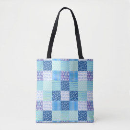 Blauwe Quilt Winterpatronen Ontwerp Draagtas