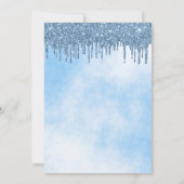 Blauwe quinceanera glitter elegant luxueus kaart (Achterkant)