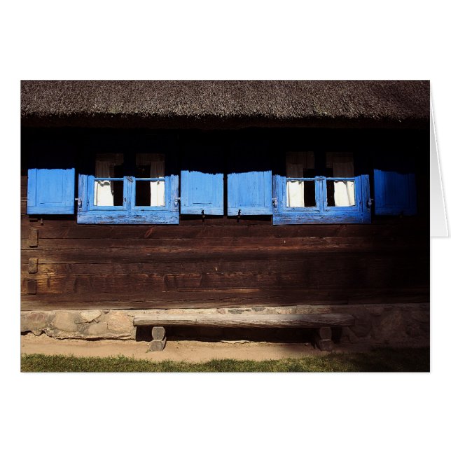 Blauwe Raamluiken - Kaart (Voorkant Horizontaal)