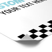 Blauwe Race Auto Racecar Aangepaste Tekst Party Si Poster (Hoek)