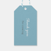 Blauwe race auto verjaardag cadeaulabel (Achterkant)