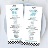 Blauwe Race Auto Verjaardagsfeestje Voedsel Menu