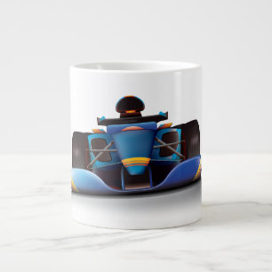 Blauwe raceauto extra grote beker