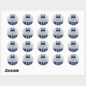 Blauwe Raceauto Sticker (Vel)