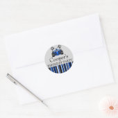 Blauwe Raceauto Sticker (Envelop)