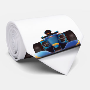 Blauwe raceauto stropdas