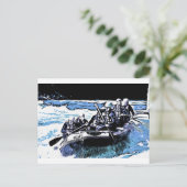 BLAUWE RAFING BRIEFKAART (Staand voorkant)