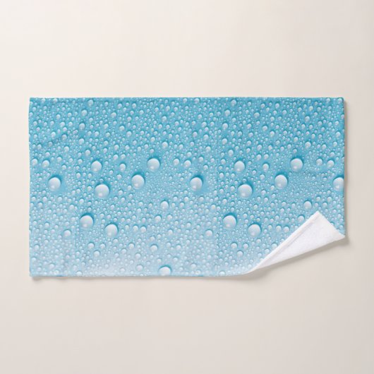 BLAUWE RAINDROP DEW WET ABSTRACT PATROON BAD HANDDOEK (Handdoek)