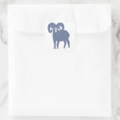 Blauwe Ram Silhouet Vierkante Sticker (Tas)