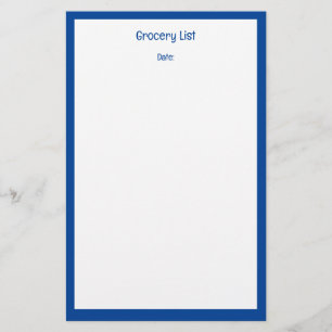 Blauwe Rand Aangepaste Kleur Kruidenierswinkel Lij Briefpapier