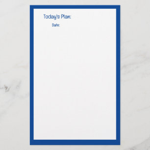 Blauwe rand Aangepaste kleurplanner om notities te Briefpapier
