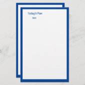 Blauwe rand Aangepaste kleurplanner om notities te Briefpapier (Voorkant / Achterkant)