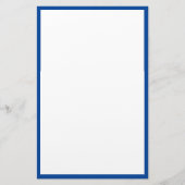Blauwe Rand Randen Wit Blank Classy Custom Trendy Briefpapier (Voorkant)
