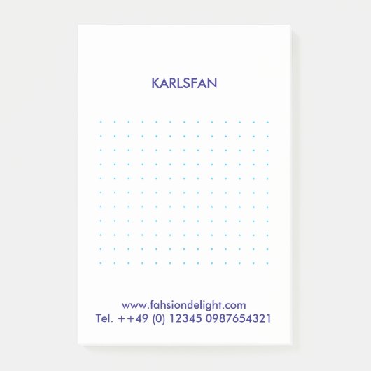 Blauwe raster notities post-it® notes (Voorkant)