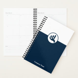 Blauwe reclameboodschapper planner