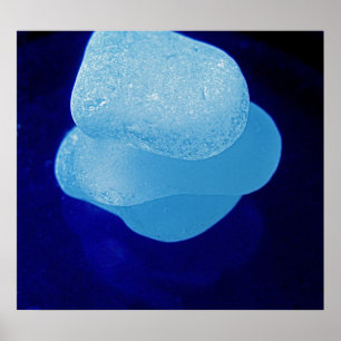 Blauwe reflecties afdrukken poster