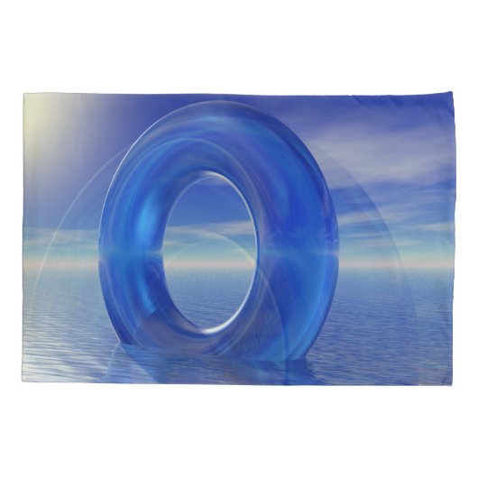 Blauwe Reflecties Kussensloop (Achterkant-Links)