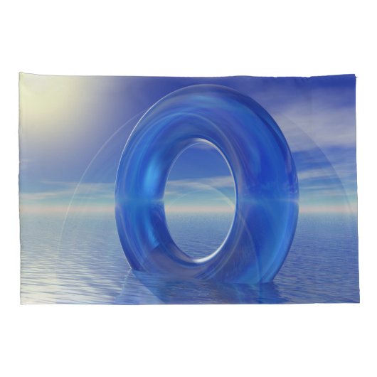 Blauwe Reflecties Kussensloop (Achterkant-Rechts)