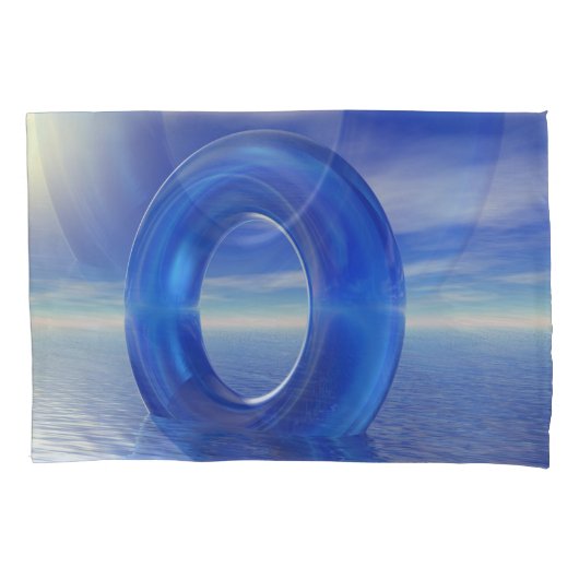 Blauwe Reflecties Kussensloop (Voorkant-Links)