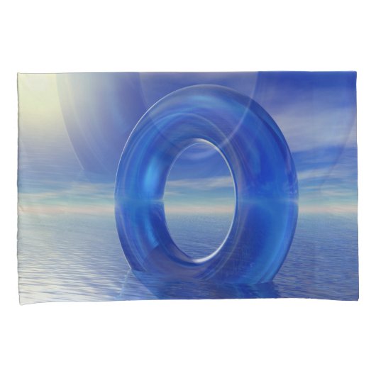 Blauwe Reflecties Kussensloop (Voorkant-Rechts)