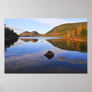 Blauwe reflecties poster