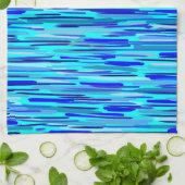 Blauwe Regen druppels Abstract Theedoek (Gevouwen)