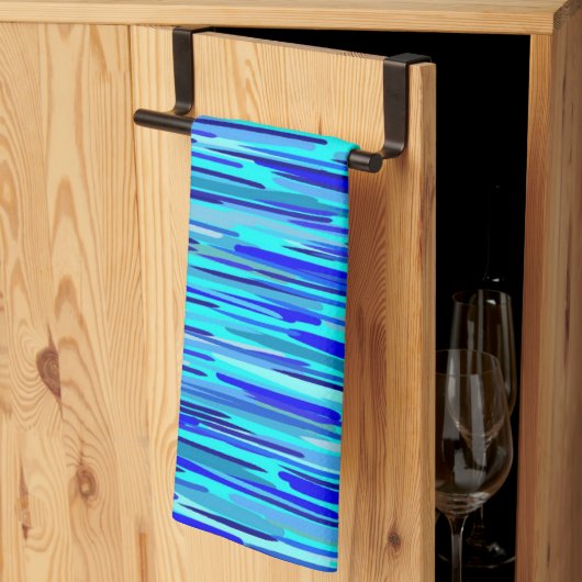 Blauwe Regen druppels Abstract Theedoek (Derde Gevouwen)