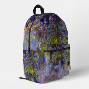 Blauwe regen (linkerhelft) door Claude Monet Bedrukte Rugzak