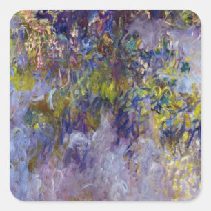 Blauwe regen (linkerhelft) door Claude Monet Vierkante Sticker