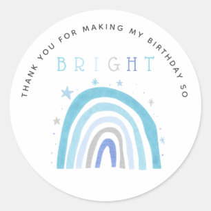 Blauwe Regenboog Kinderen Verjaardag Zo Heldere gu Ronde Sticker
