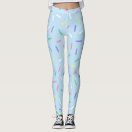 Blauwe regenboog strooit confetti leuk kleurrijk leggings