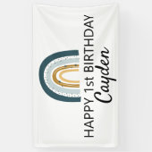 Blauwe Regenboog Verjaardagsbanner Spandoek (Verticaal)