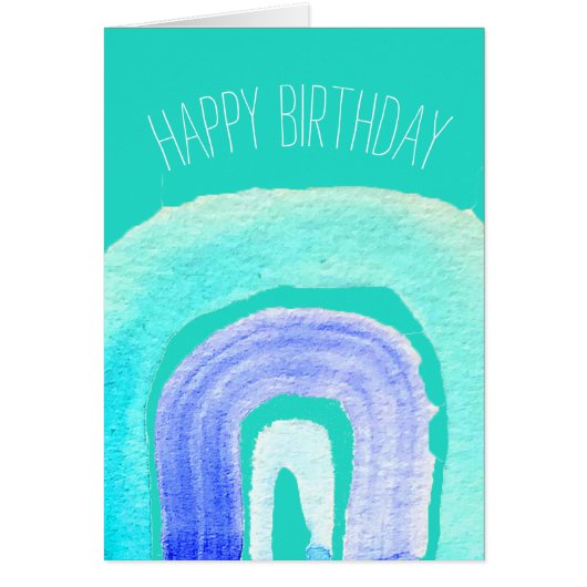 Blauwe regenboogliefde waterverf (Voorkant)