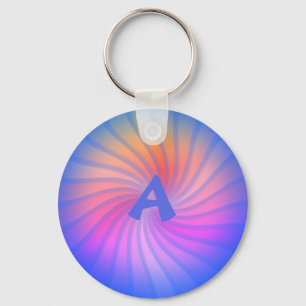 Blauwe regenboogspiraal - sleutelhanger