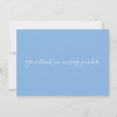 Blauwe regendruppels dank u bedankkaart (Achterkant)