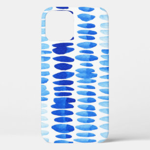 Blauwe regendruppels: Waterverf naadloos Abstract iPhone 12 Hoesje