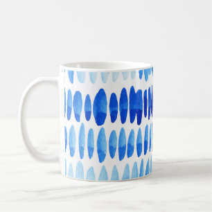 Blauwe regendruppels: Waterverf naadloos Abstract Koffiemok