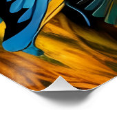 Blauwe reiger in Reeds Perfect Poster (Hoek)