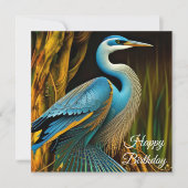 Blauwe Reiger in Riet  Gefeliciteerd (Voorkant)