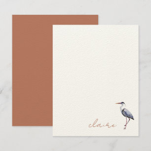 Blauwe Reiger Persoonlijk Notitiekaartje