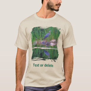 Blauwe Reiger Reflecties Dier Schilderij  T-shirt