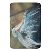 Blauwe Reiger Vogel Badmat (Voorkant Verticaal)