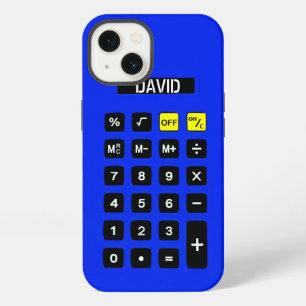 Blauwe rekenmachine met toetsenbord    iPhone 13 hoesje