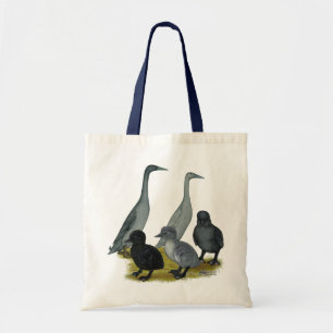 Blauwe Ren Eend Familie Tote Bag